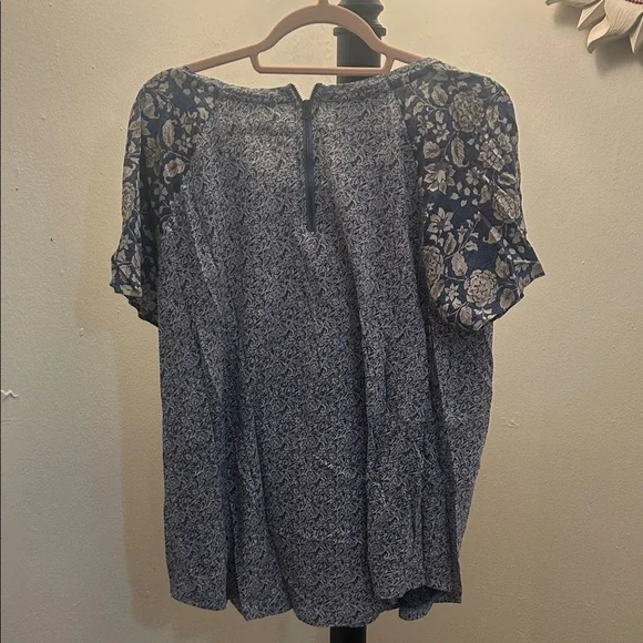 Lucky Brand Blue Floral Lace Blouse - Picture 5 of 6